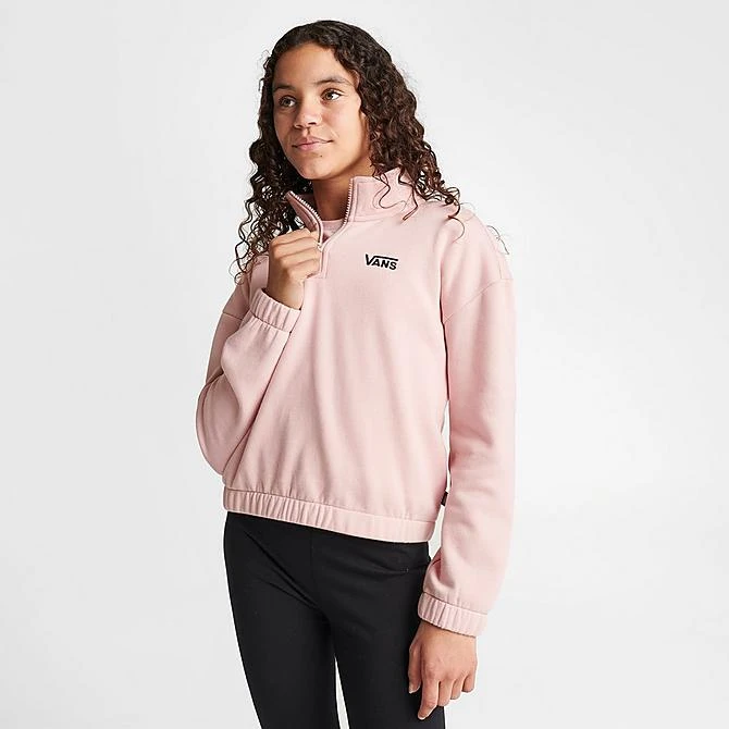 Girls' Vans Mock Neck Half-Zip Sweatshirt Rose Smoke - VN00077V 660 3 Girls' Vans Mock Neck Half-Zip Sweatshirt Rose Smoke - VN00077V 660 - Image 3