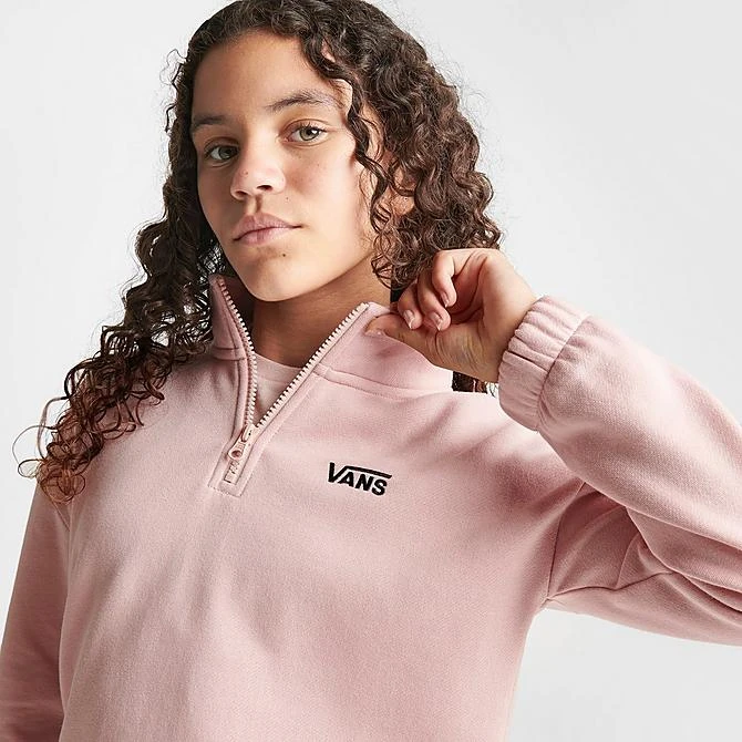 Girls' Vans Mock Neck Half-Zip Sweatshirt Rose Smoke - VN00077V 660 5 Girls' Vans Mock Neck Half-Zip Sweatshirt Rose Smoke - VN00077V 660 - Image 5