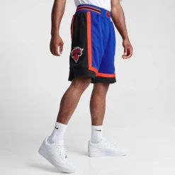 Men's Mitchell & Ness New York Knicks NBA 1996-97 Away Basketball Shorts Royal Blue/Black/Orange - YKROYA96 410 -Sports Fashion YKROYA96 410 M3