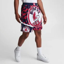 Men's Mitchell & Ness Boston Red Sox MLB Jumbotron 2.0 All-Over Print Shorts Navy/Red - YPPPNYRD 400 -Sports Fashion YPPPNYRD 400 M3